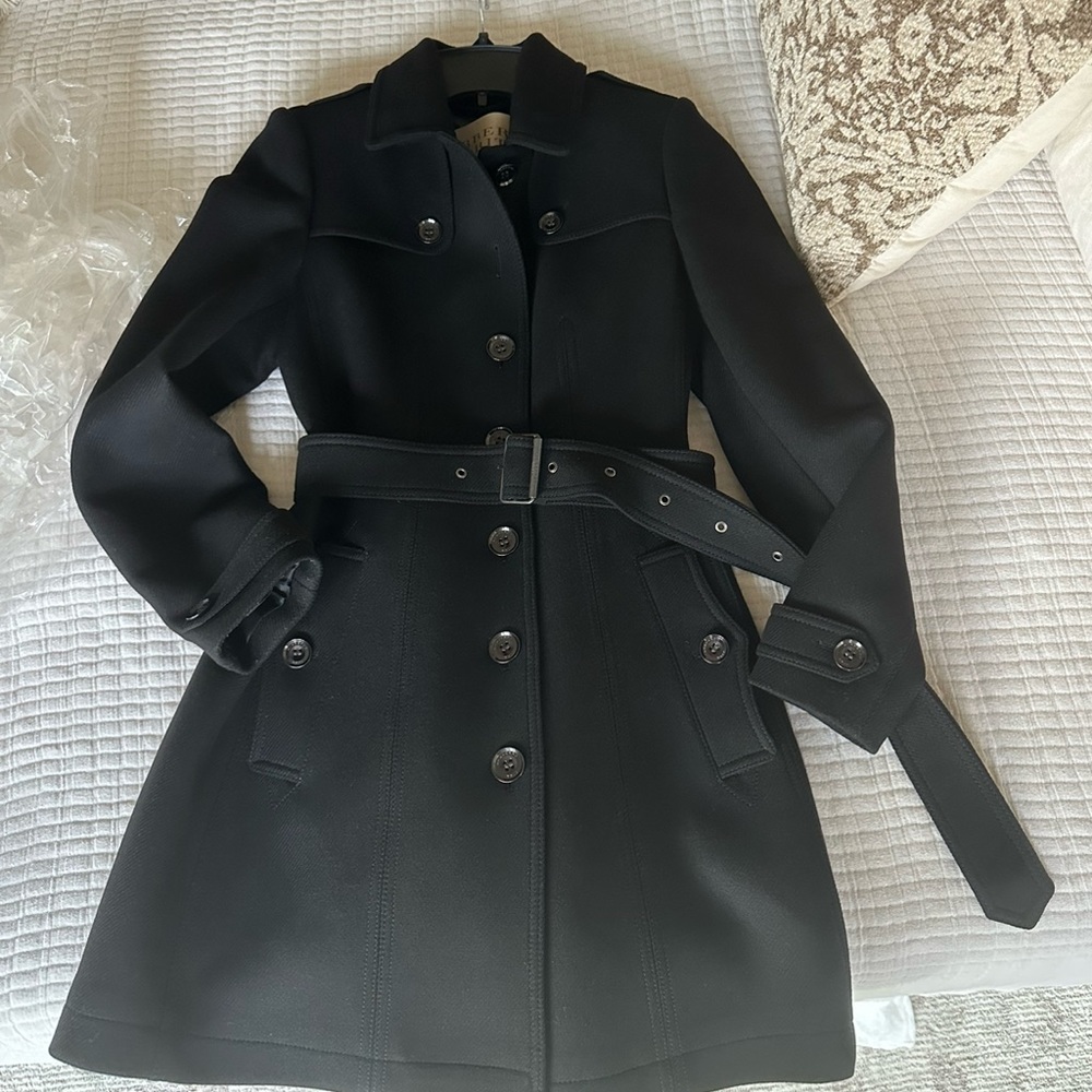 Burberry Black Belted Coat